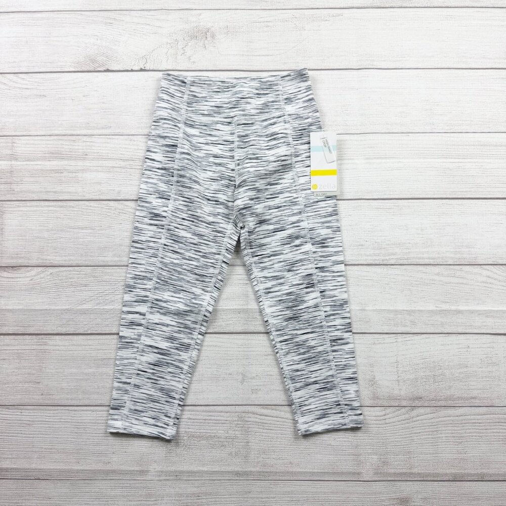 Zella Girls Leggings Gray Space Dye Athletic Yoga Pants M 8-10 NWT